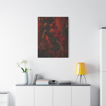 Biophilic Red Moss Texture Wall Art & Canvas Print