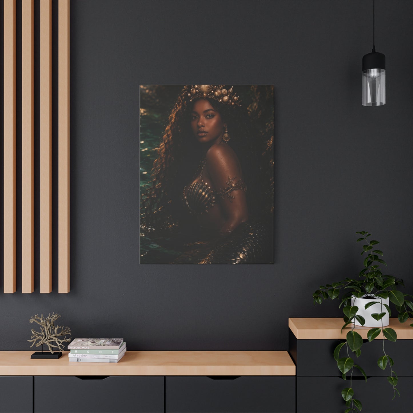 Regal Ocean Queen Mermaid Portrait Wall Art & Canvas Print