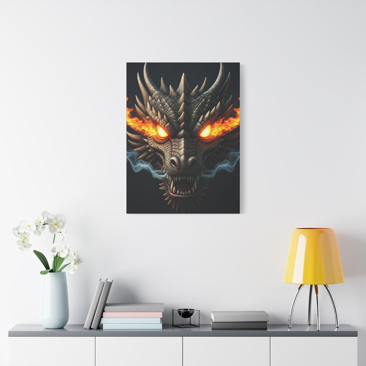 Flamebound Dragon Fury Wall Art & Canvas Print