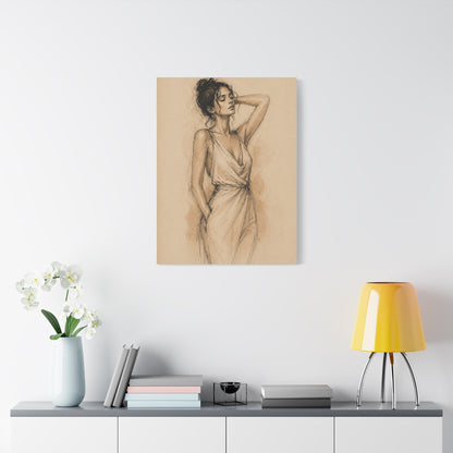 Elegant Charcoal Figure Study Wall Art & Canvas Print