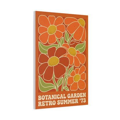 Retro Botanical Orange Flower Poster Wall Art & Canvas Print