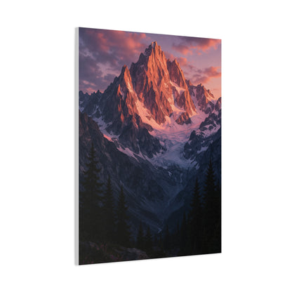 Rose Alpenglow Mountain Face Wall Art & Canvas Print