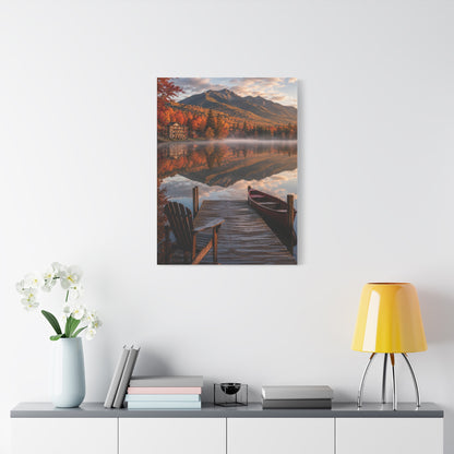 Adirondack Mirror Lake Autumn Wall Art & Canvas Print