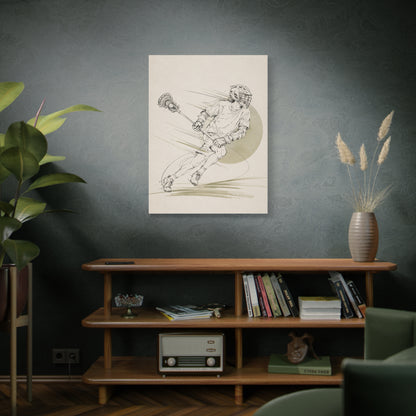 Minimal Lacrosse Motion Sports Wall Art & Canvas Print