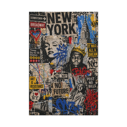 NYC Pop Graffiti Collage Statement Wall Art & Canvas Print