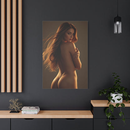 Golden Backlight Female Silhouette Wall Art & Canvas Print