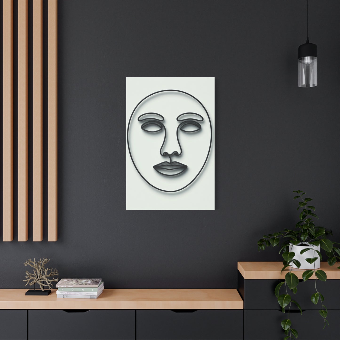 Calm Contour Abstract Face Wall Art & Canvas Print