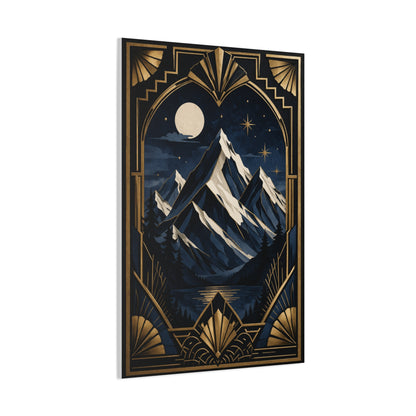 Art Deco Alpine Night Skyline Wall Art & Canvas Print