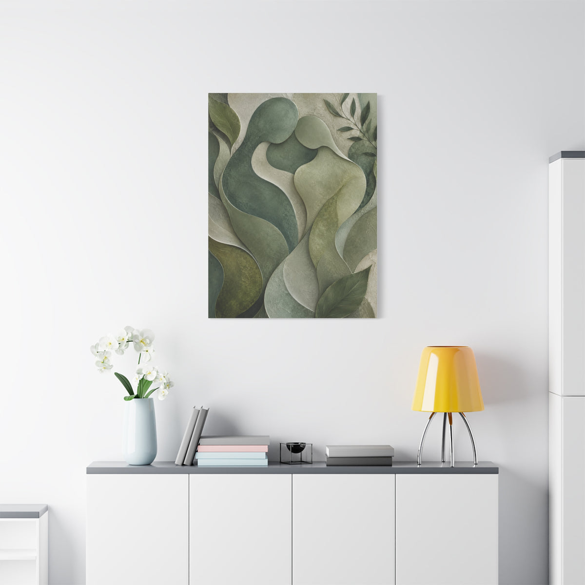 Biophilic Jade Embrace Abstract Wall Art & Canvas Print