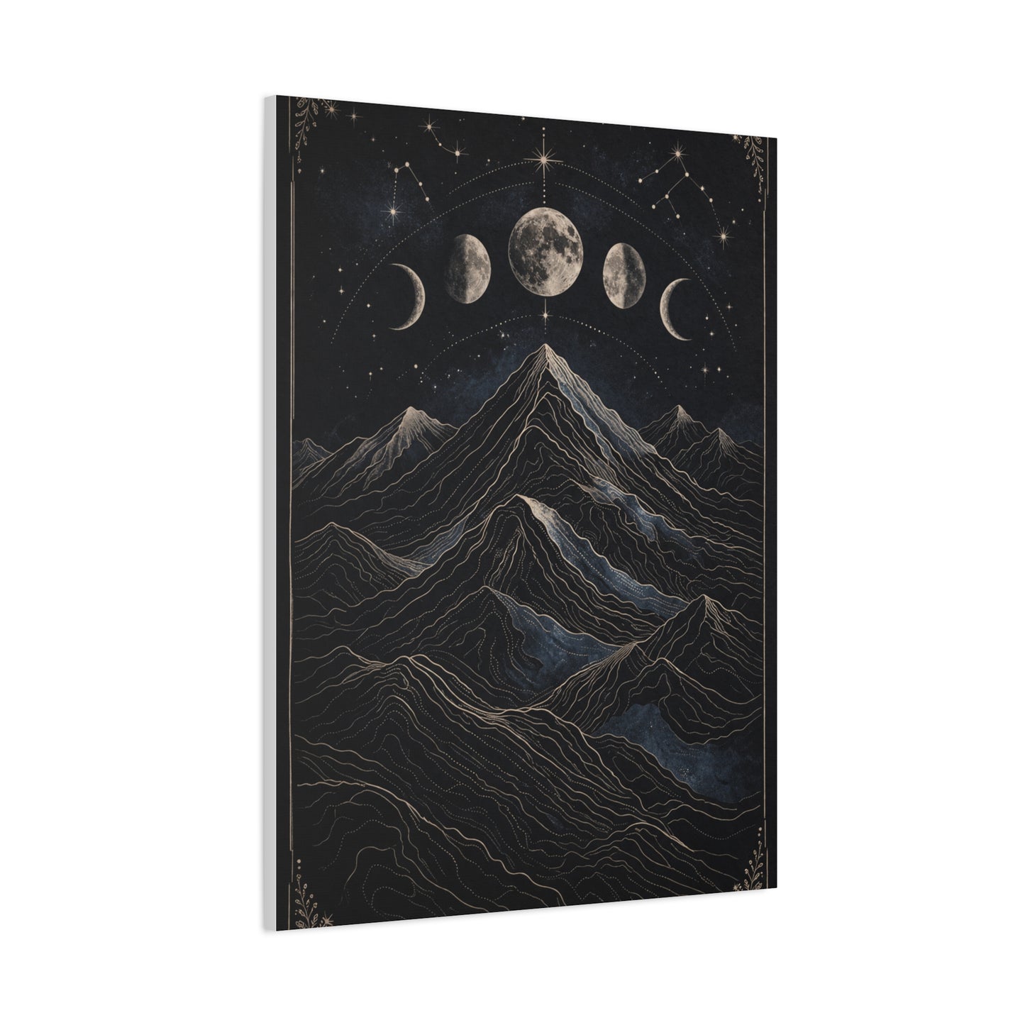 Mystical Moonlit Mountain Contours Wall Art & Canvas Print
