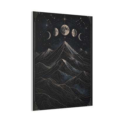 Mystical Moonlit Mountain Contours Wall Art & Canvas Print