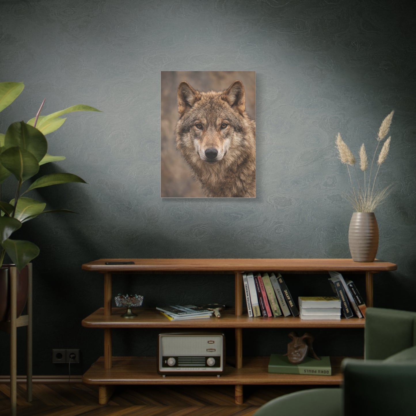 Natural Gray Wolf Close Portrait Wall Art & Canvas Print