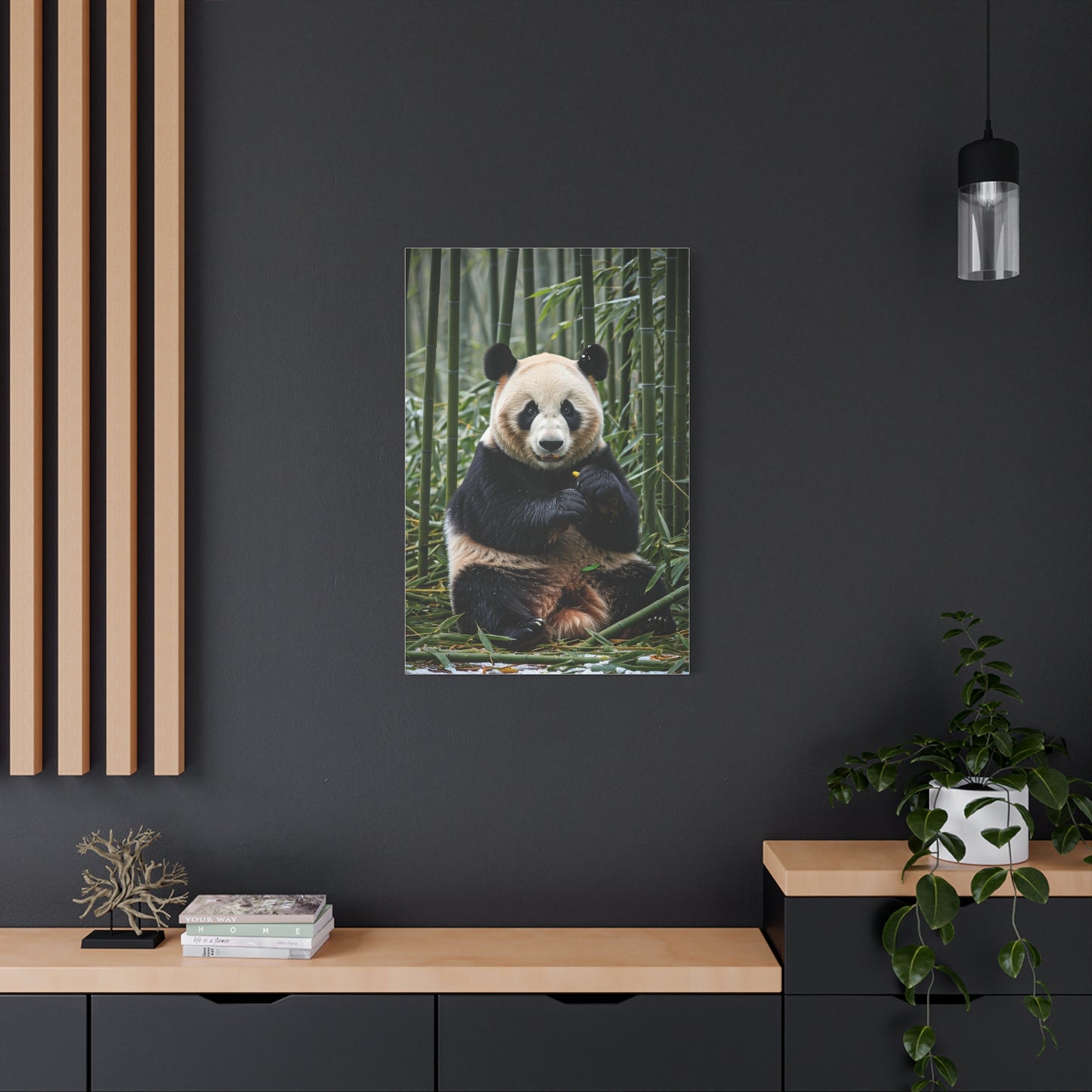 Gentle Panda Among Bamboo Wall Art & Canvas Prints