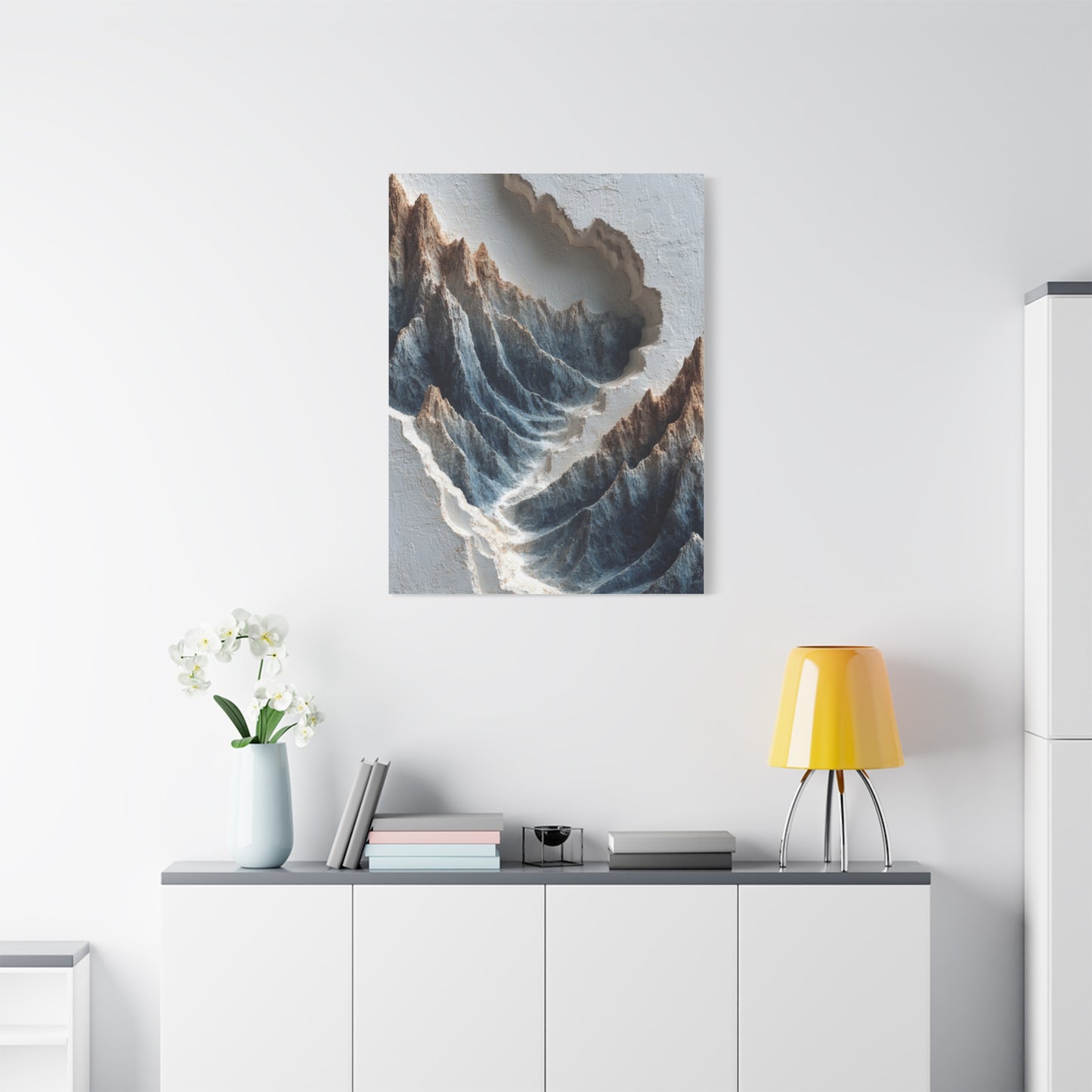 Sculpted Topographic Mountain Relief Wall Art & Canvas Print