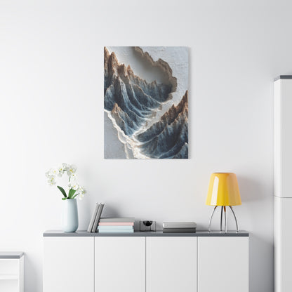 Sculpted Topographic Mountain Relief Wall Art & Canvas Print