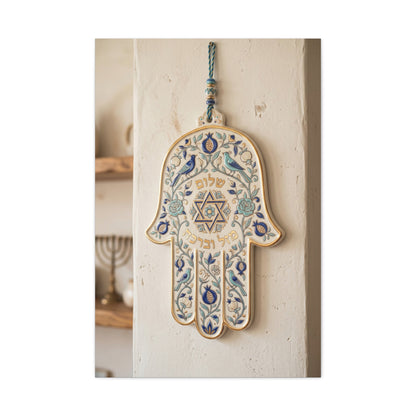 Ceramic Hamsa Blessing Wall Art & Canvas Print