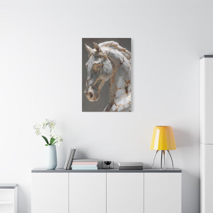 Marble Kintsugi Horse Sculpture Wall Art & Canvas Print