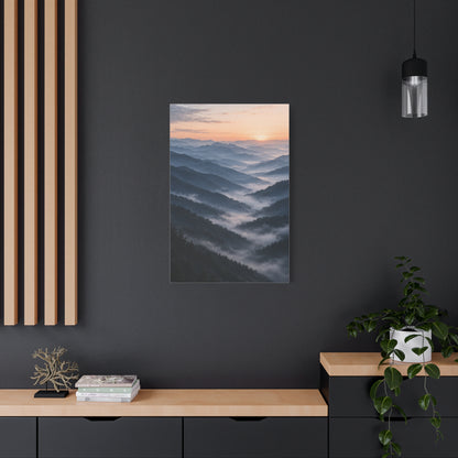 Endless Layered Mountain Ridges Dawn Wall Art & Canvas Print