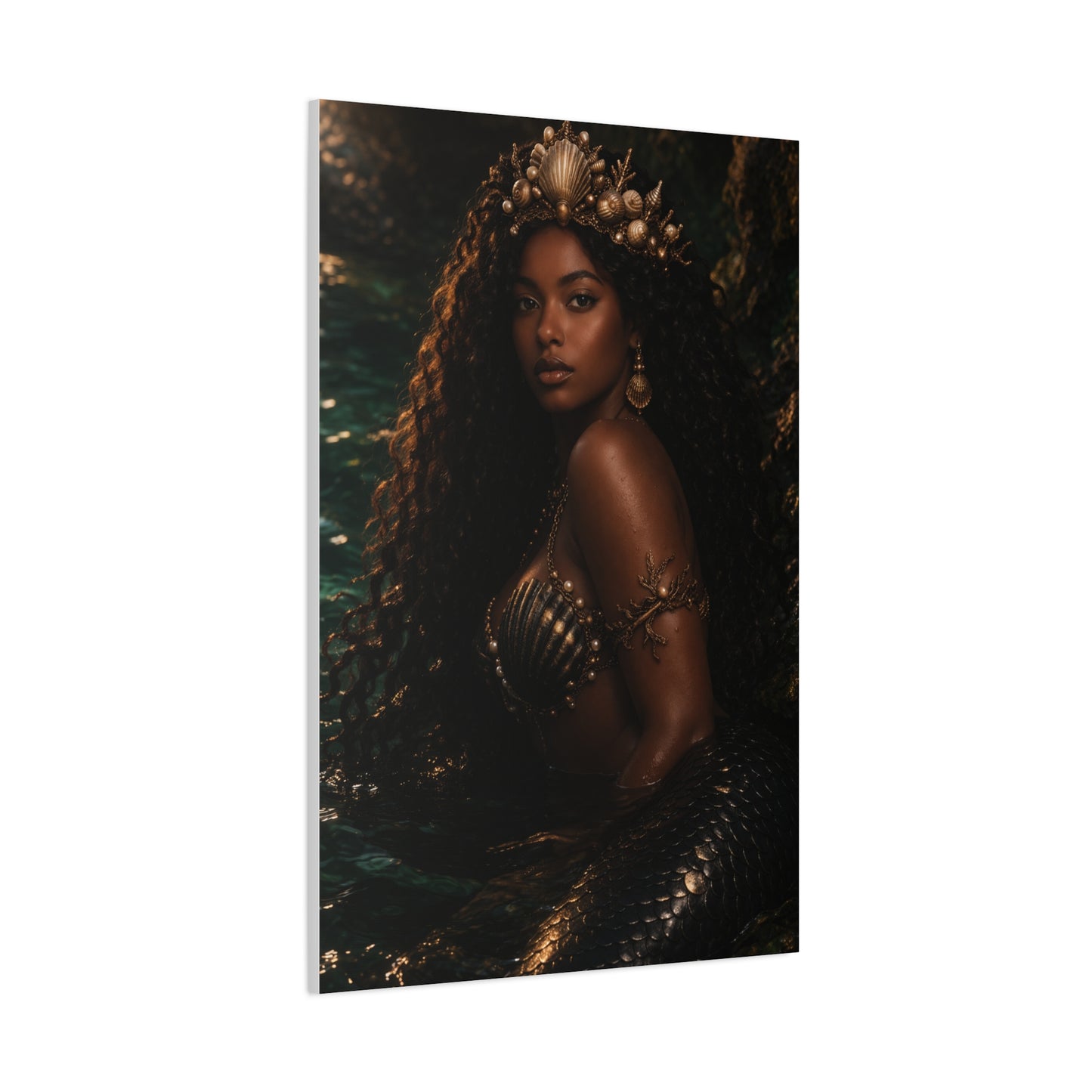 Regal Ocean Queen Mermaid Portrait Wall Art & Canvas Print
