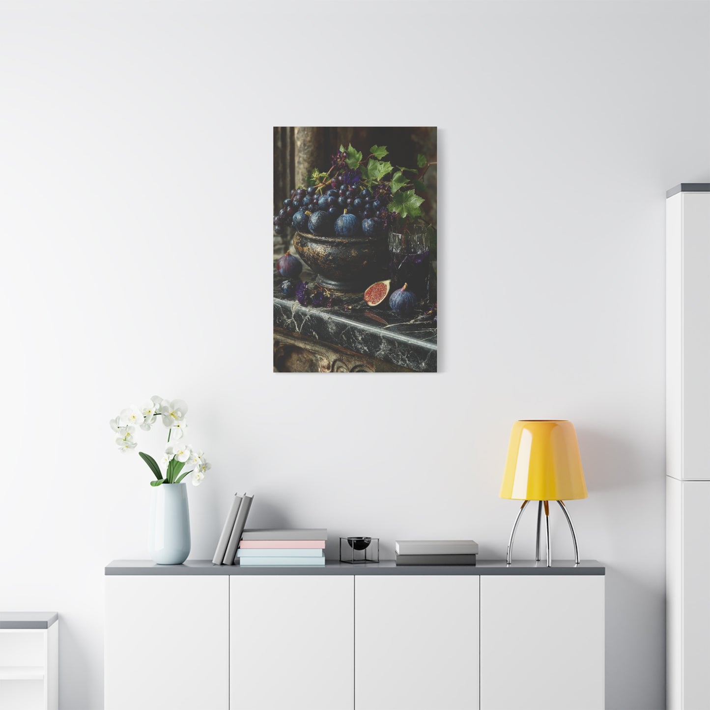 Fig & Wine Rustic Still Life Wall Art & Canvas Print