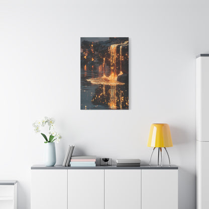Molten Gold Waterfall Wall Art & Canvas Print