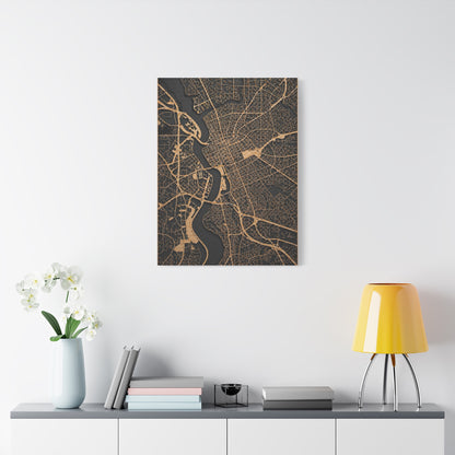 Laser-Cut City Map Relief Wall Art & Canvas Print