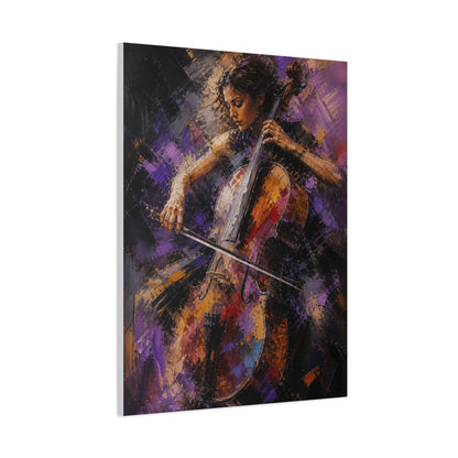 Abstract Cellist Motion Painting Wall Art & Canvas Print