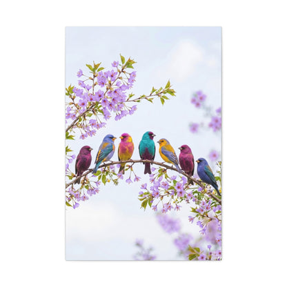 Spring Blossom Birds Composition Wall Art & Canvas Print