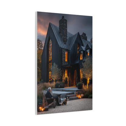 Lavish Black Farmhouse Courtyard Wall Art & Canvas Print
