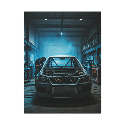 Mitsubishi Lancer Evolution Custom Fabrication Garage Wall Art & Canvas Prints