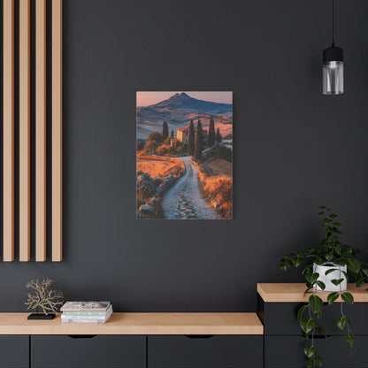 Tuscan Hilltop Villa Road Wall Art & Canvas Print