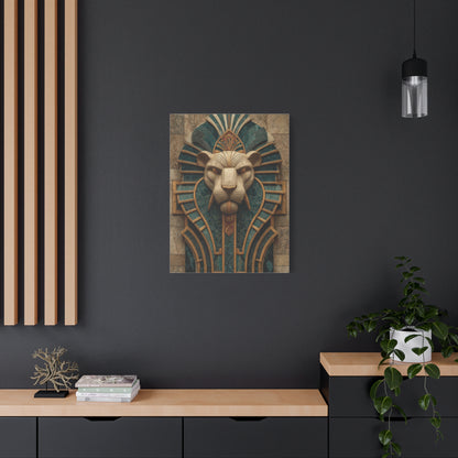 Art Deco Lion Architectural Relief Wall Art & Canvas Print