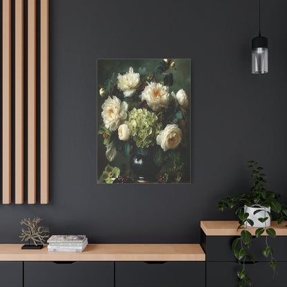 Dutch Floral Green Still Life Wall Art & Canvas Print