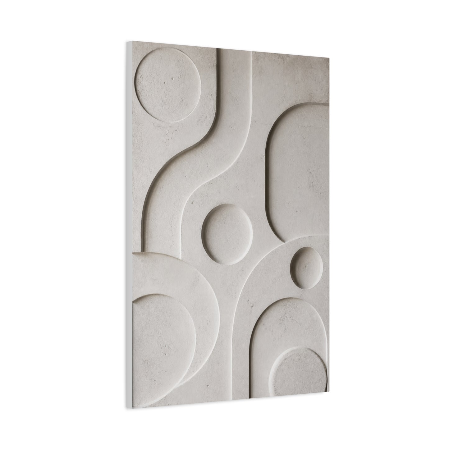 Monumental White Concrete Relief Wall Art & Canvas Print