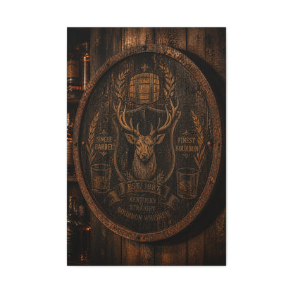 Bourbon Barrel Crest Wall Art & Canvas Print