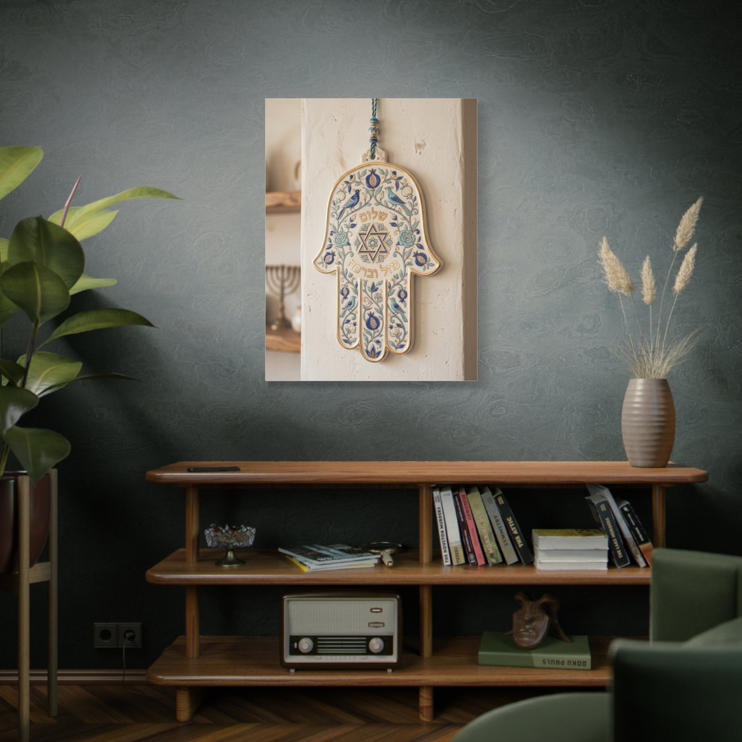Ceramic Hamsa Blessing Wall Art & Canvas Print