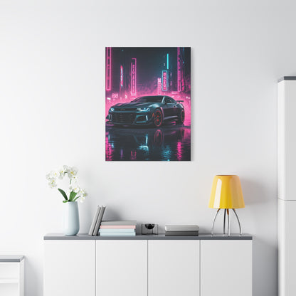Chevrolet Camaro ZL1 1LE Neon City Background Wall Art & Canvas Prints