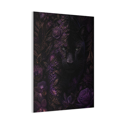 Black Panther Floral Jungle Portrait Wall Art & Canvas Print