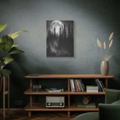 Moonlit Pine Forest Mystical Night Trees Wall Art & Canvas Print