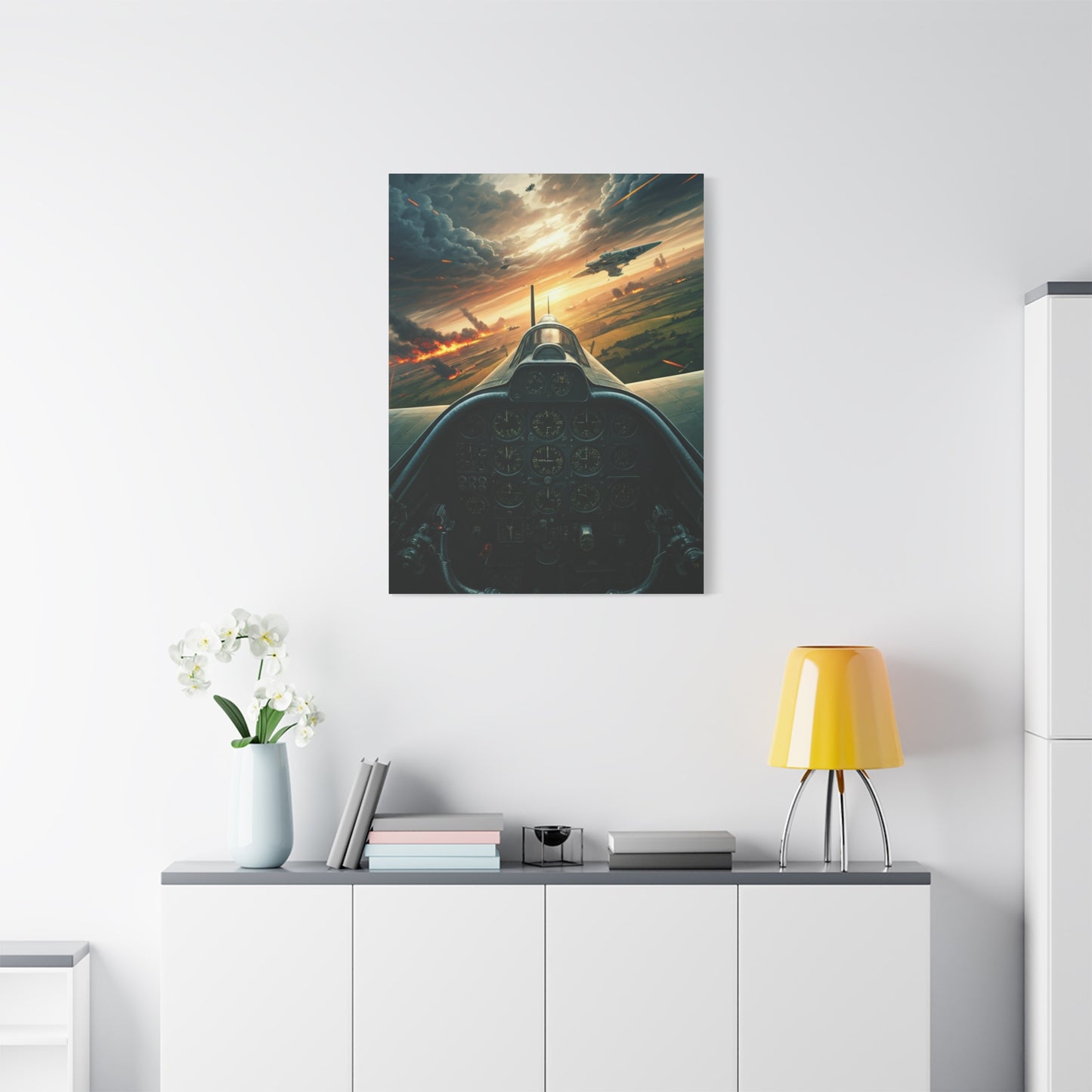 Cockpit Horizon Combat Flight Wall Art & Canvas Prints
