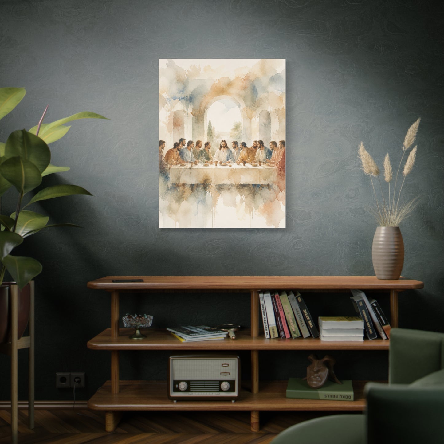 Soft Watercolor Last Supper Composition Wall Art & Canvas Print