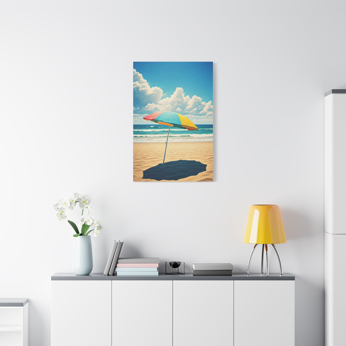 Summer Umbrella by the Shore Wall Art & Canvas Prints