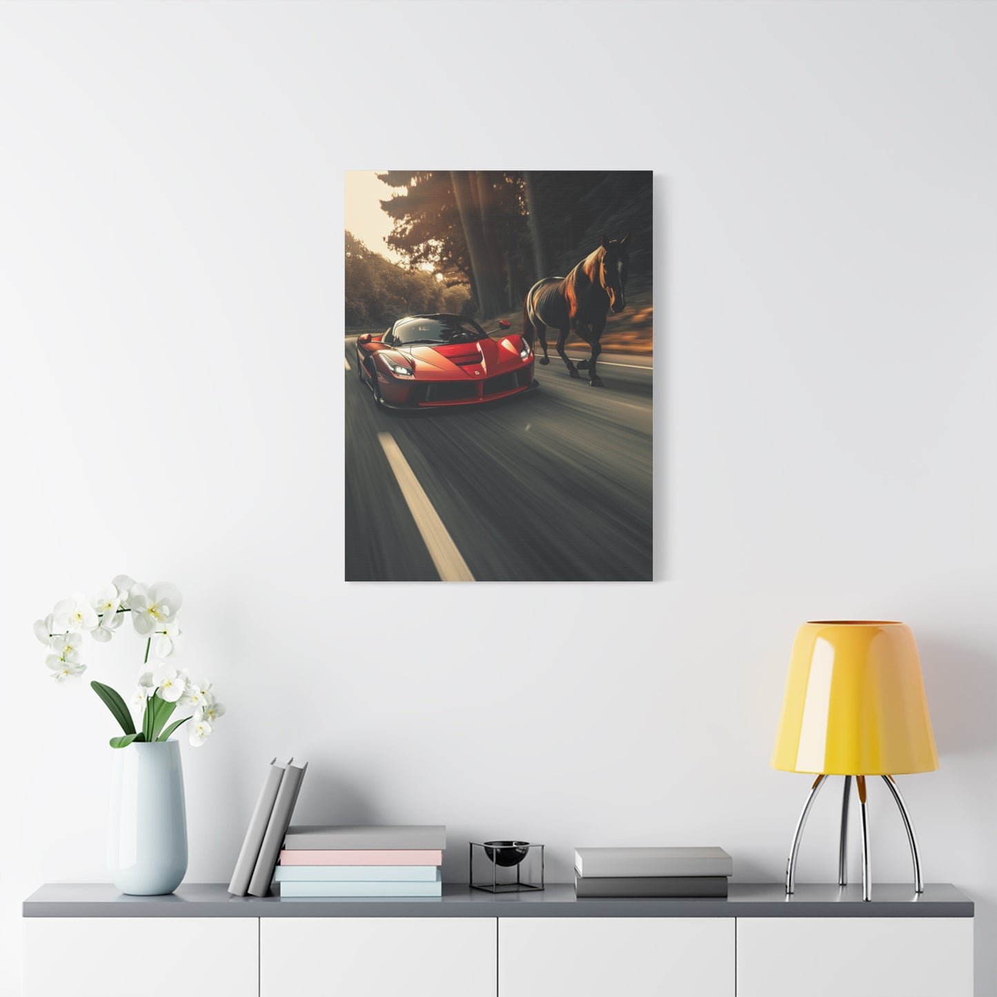 LaFerrari & Stallion Motion Power Wall Art & Canvas Print