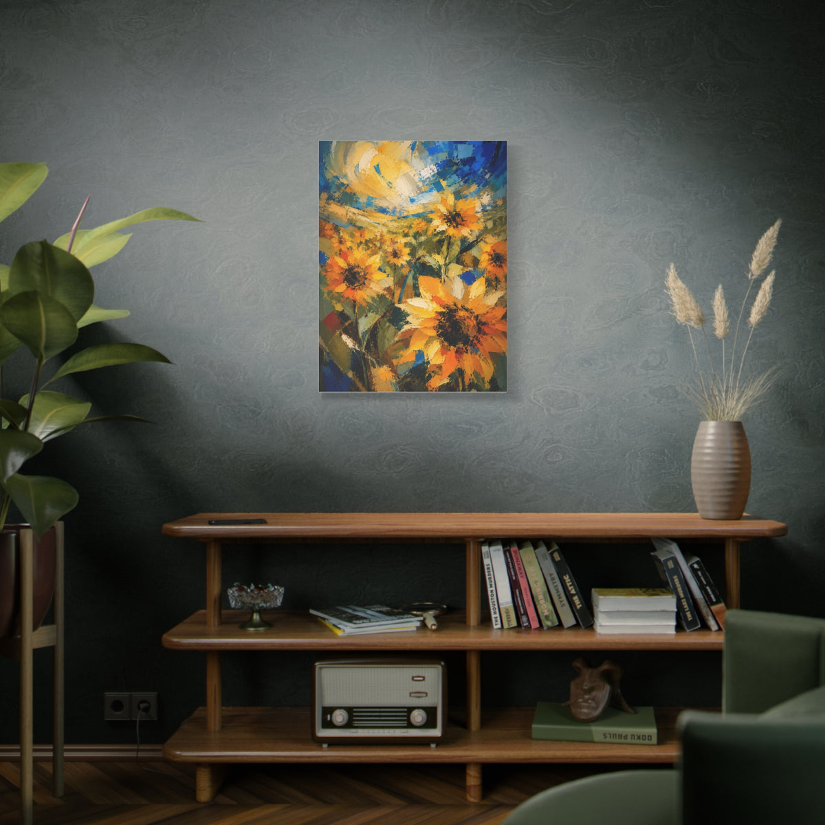 Abstract Expressionist Sunflower Field Wall Art & Canvas Print