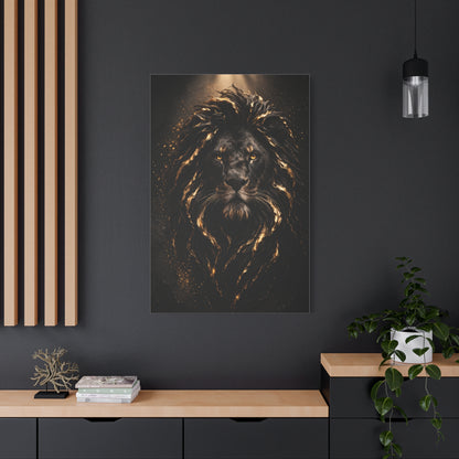 Black & Gold Lion Royal Portrait Wall Art & Canvas Print