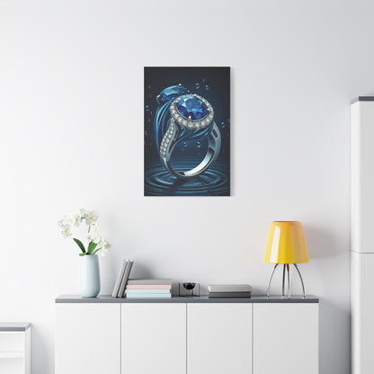 Blue Sapphire Ring in Deep Water Wall Art & Canvas Prints