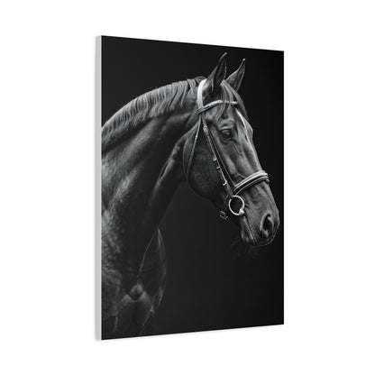 Elegant Black Stallion Profile Wall Art & Canvas Prints