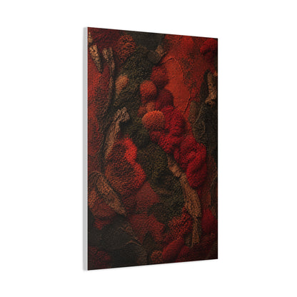 Biophilic Red Moss Texture Wall Art & Canvas Print