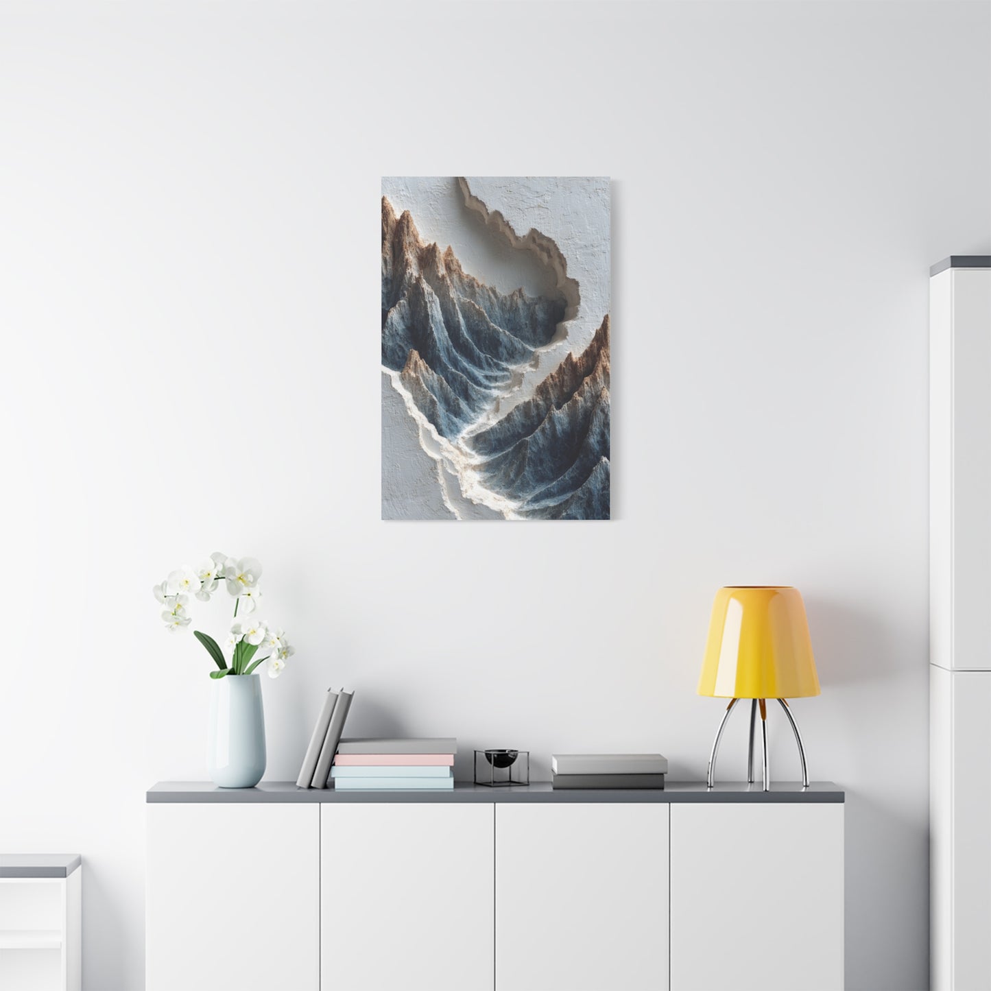 Sculpted Topographic Mountain Relief Wall Art & Canvas Print