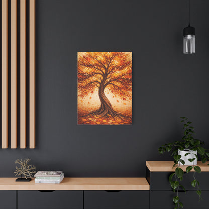 Golden Autumn Tree Radiance Wall Art & Canvas Print
